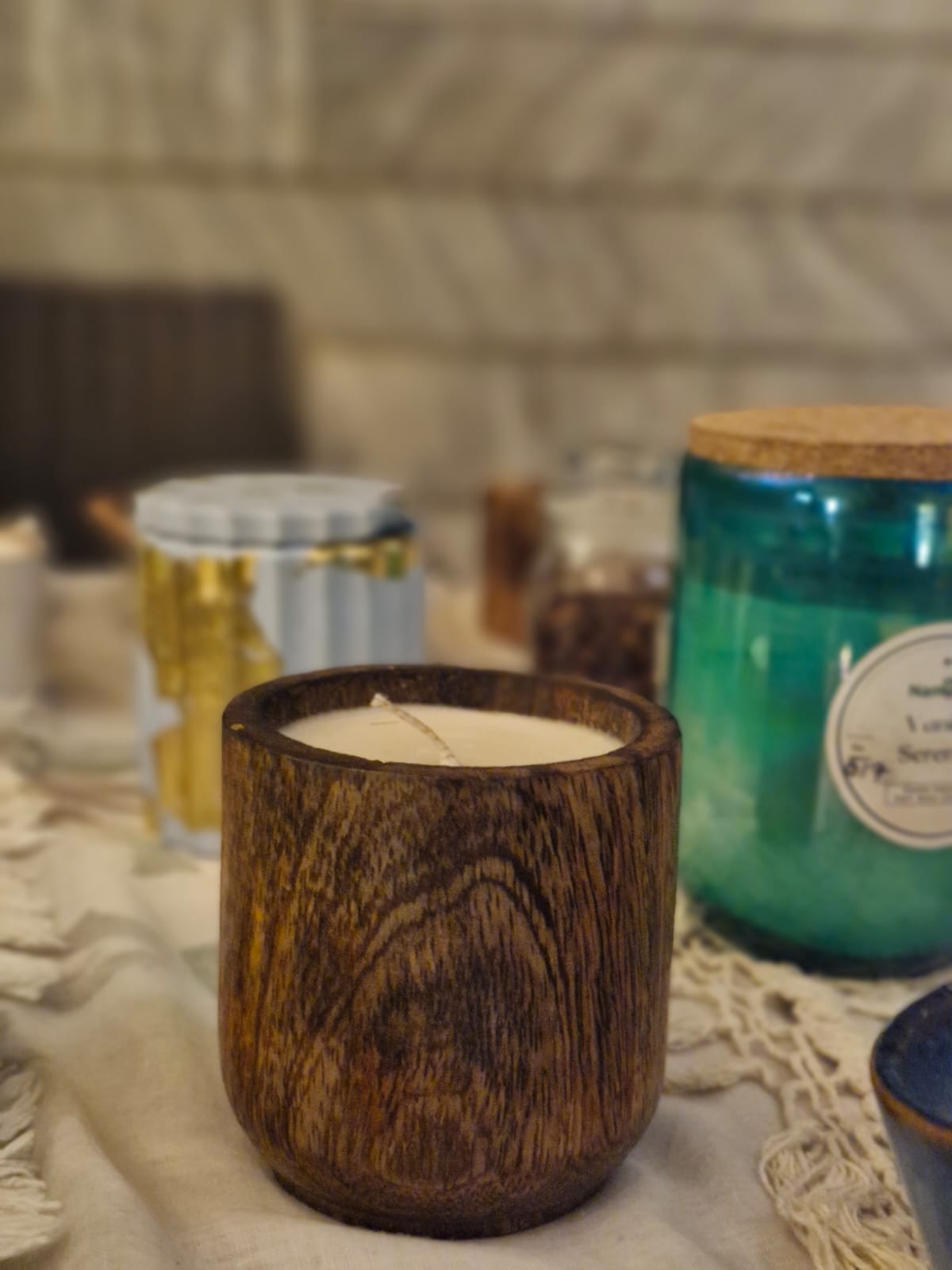 Wooden Glass Jar