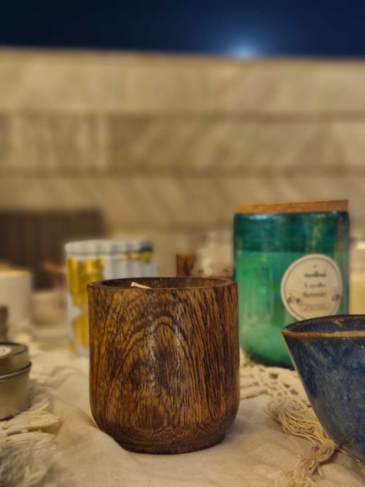 Wooden Glass Jar